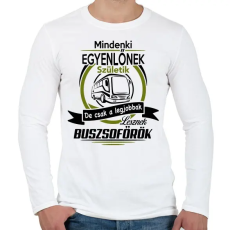 PRINTFASHION Buszsofőr - Férfi hosszú ujjú póló - Fehér