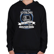 PRINTFASHION Buszsofőr - Gyerek kapucnis pulóver - Fekete