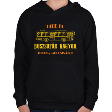 PRINTFASHION Buszsofőr vagyok - Gyerek kapucnis pulóver - Fekete gyerek pulóver, kardigán