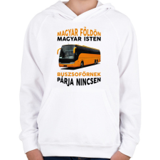 PRINTFASHION Buszsofőrnek párja nincsen - Gyerek kapucnis pulóver - Fehér gyerek pulóver, kardigán
