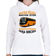PRINTFASHION Buszsofőrnek párja nincsen - Női kapucnis pulóver - Fehér női pulóver, kardigán