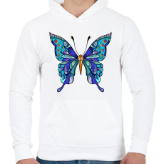 PRINTFASHION Butterflies - Férfi kapucnis pulóver - Fehér