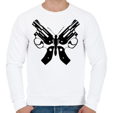 PRINTFASHION Butterfly gun - Férfi pulóver - Fehér