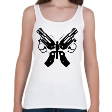 PRINTFASHION Butterfly gun - Női atléta - Fehér női trikó