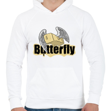 PRINTFASHION Butterfly szóvicc - Férfi kapucnis pulóver - Fehér