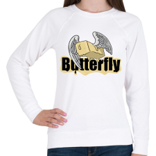 PRINTFASHION Butterfly szóvicc - Női pulóver - Fehér női pulóver, kardigán