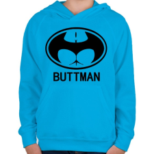 PRINTFASHION Buttman - Gyerek kapucnis pulóver - Azúrkék gyerek pulóver, kardigán