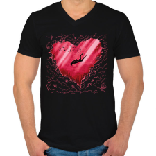 PRINTFASHION Búvár love to dive - Férfi V-nyakú póló - Fekete férfi póló