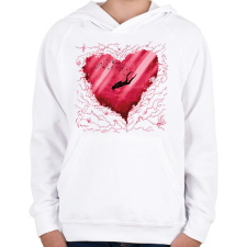 PRINTFASHION Búvár love to dive - Gyerek kapucnis pulóver - Fehér gyerek pulóver, kardigán