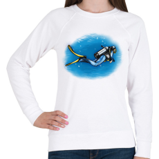 PRINTFASHION Búvár - Női pulóver - Fehér