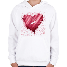 PRINTFASHION Búvár szív - Gyerek kapucnis pulóver - Fehér gyerek pulóver, kardigán