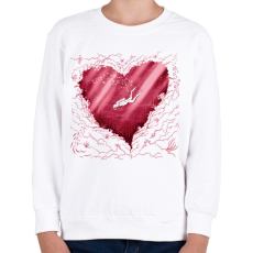 PRINTFASHION Búvár szív - Gyerek pulóver - Fehér