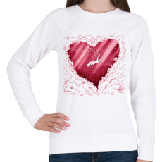 PRINTFASHION Búvár szív - Női pulóver - Fehér
