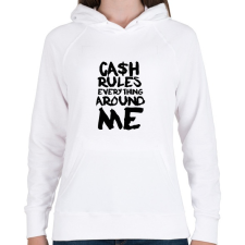 PRINTFASHION C.R.E.A.M. - Női kapucnis pulóver - Fehér női pulóver, kardigán