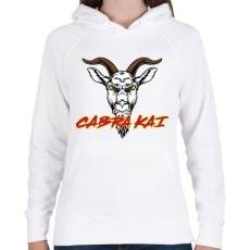 PRINTFASHION Cabra Kai - Női kapucnis pulóver - Fehér
