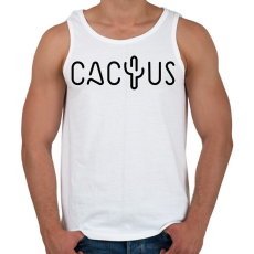 PRINTFASHION Cactus - Férfi atléta - Fehér