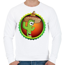 PRINTFASHION Cactus - Férfi pulóver - Fehér férfi pulóver, kardigán