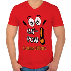PRINTFASHION caf-pow - Férfi V-nyakú póló - Piros