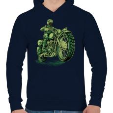 PRINTFASHION Cafe racer - Férfi kapucnis pulóver - Sötétkék