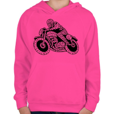 PRINTFASHION Cafe racer - Gyerek kapucnis pulóver - Fukszia gyerek pulóver, kardigán