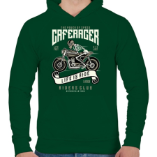 PRINTFASHION Caferacer - Férfi kapucnis pulóver - Sötétzöld férfi pulóver, kardigán