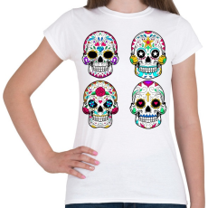 PRINTFASHION Calavera koponyák - Női póló - Fehér