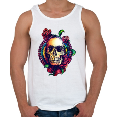 PRINTFASHION Calavera virágos koponya - Férfi atléta - Fehér
