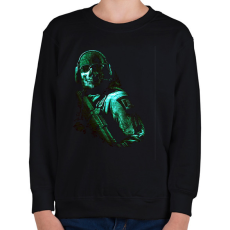 PRINTFASHION Call of duty- game ghost - Gyerek pulóver - Fekete