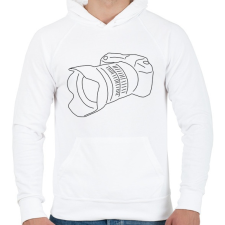 PRINTFASHION Camera - Férfi kapucnis pulóver - Fehér férfi pulóver, kardigán