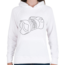 PRINTFASHION Camera - Női kapucnis pulóver - Fehér női pulóver, kardigán