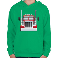 PRINTFASHION Camion - Gyerek kapucnis pulóver - Zöld gyerek pulóver, kardigán
