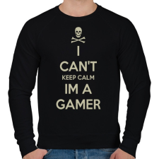 PRINTFASHION Can't keep calm - Férfi pulóver - Fekete férfi pulóver, kardigán
