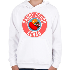 PRINTFASHION Candy Crush - Gyerek kapucnis pulóver - Fehér