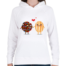 PRINTFASHION Candy Crush - Női kapucnis pulóver - Fehér női pulóver, kardigán