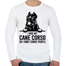 PRINTFASHION Cane Corso hug - Férfi hosszú ujjú póló - Fehér férfi póló