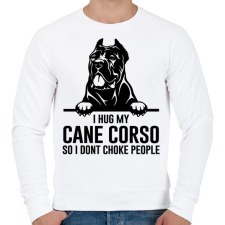 PRINTFASHION Cane Corso hug - Férfi pulóver - Fehér férfi pulóver, kardigán