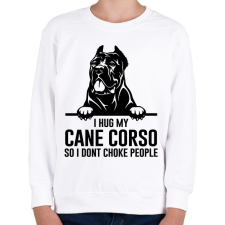 PRINTFASHION Cane Corso hug - Gyerek pulóver - Fehér gyerek pulóver, kardigán