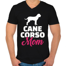PRINTFASHION Cane Corso Mom - Férfi V-nyakú póló - Fekete férfi póló