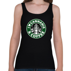 PRINTFASHION Cannabis and coffee - Női atléta - Fekete