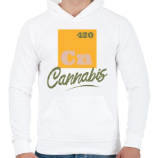 PRINTFASHION Cannabis - Cn 420 - Férfi kapucnis pulóver - Fehér