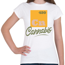PRINTFASHION Cannabis - Cn 420 - Női póló - Fehér