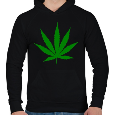 PRINTFASHION cannabis - Férfi kapucnis pulóver - Fekete