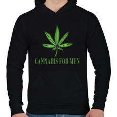 PRINTFASHION Cannabis for men - Férfi kapucnis pulóver - Fekete