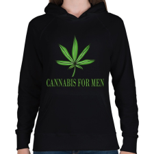 PRINTFASHION Cannabis for men - Női kapucnis pulóver - Fekete női pulóver, kardigán