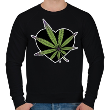 PRINTFASHION cannabis heart-01 - Férfi pulóver - Fekete férfi pulóver, kardigán