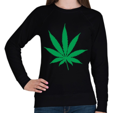 PRINTFASHION Cannabis  - Női pulóver - Fekete női pulóver, kardigán