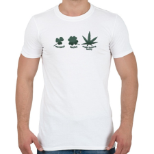 PRINTFASHION Cannabis - super fucking lucky - Férfi póló - Fehér férfi póló
