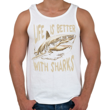 PRINTFASHION Cápa - Férfi atléta - Fehér atléta, trikó