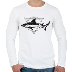 PRINTFASHION Cápa  - Férfi hosszú ujjú póló - Fehér
