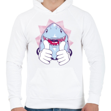 PRINTFASHION Cápa - Férfi kapucnis pulóver - Fehér férfi pulóver, kardigán